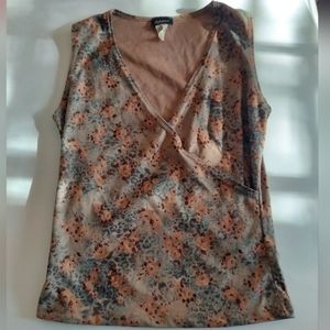 Vintage suede-like sleeveless tank top blouse by Jubilee
